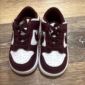 Nike Kids' Burgundy and White Sneakers